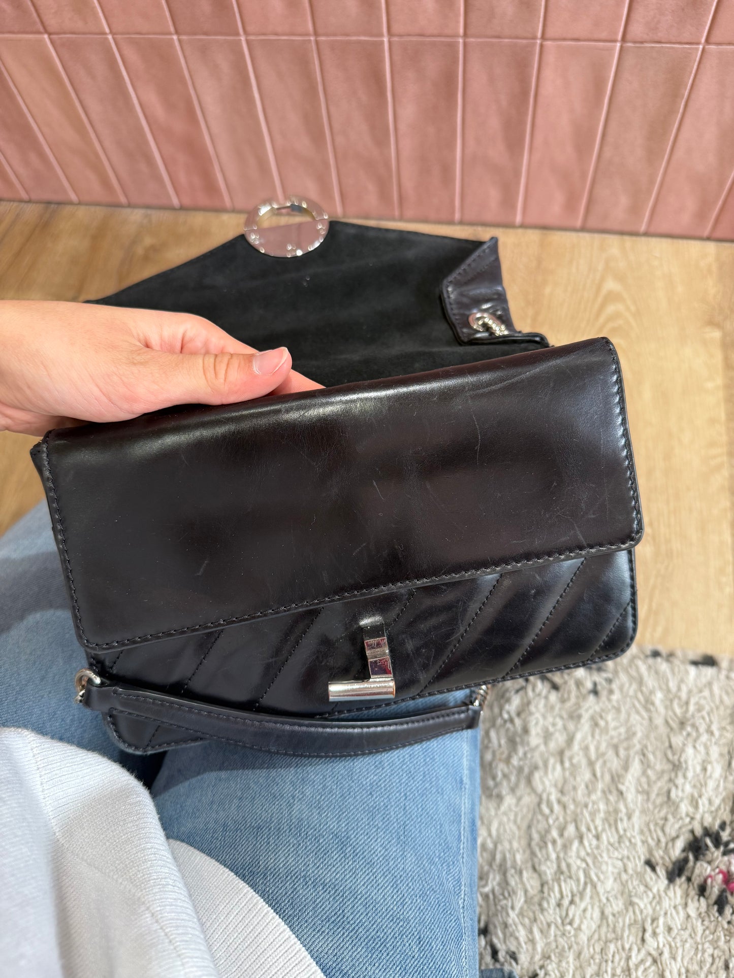 Sac Sandro cuir noir