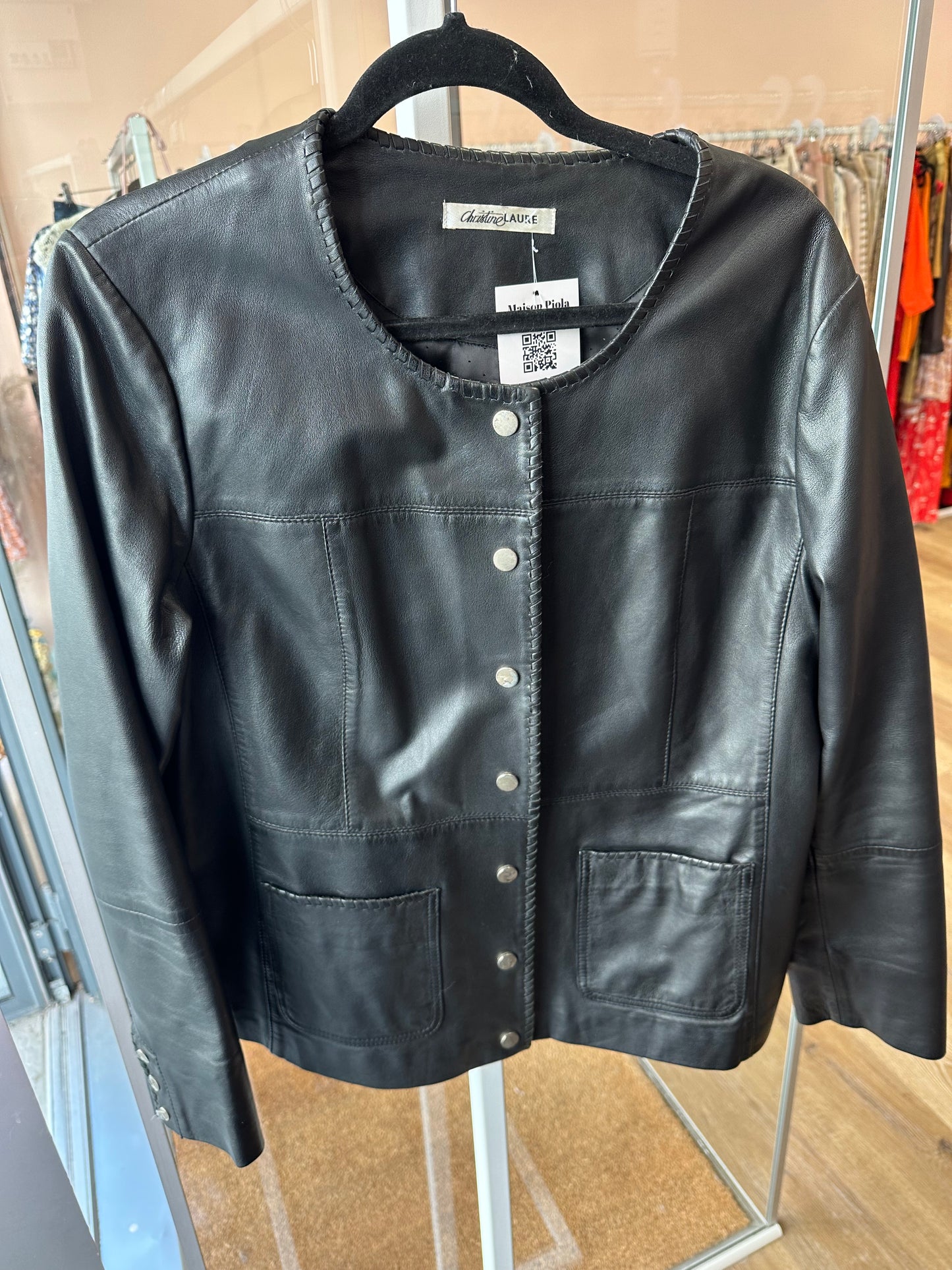 Veste en cuir Christine Laure T.46