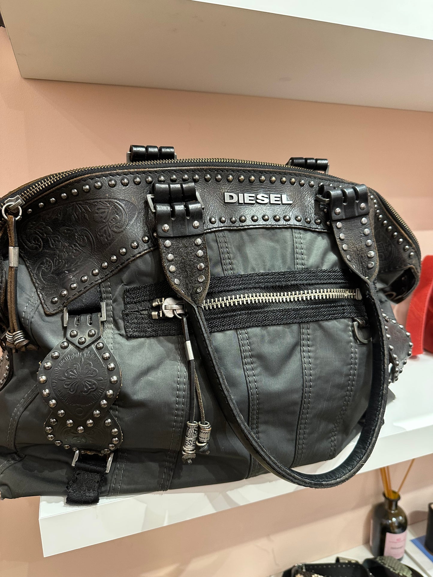 Sac cuir diesel vintage