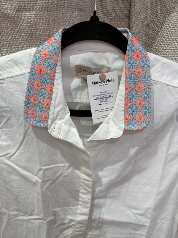 Chemise blanche col corail Paul & Joe T.40