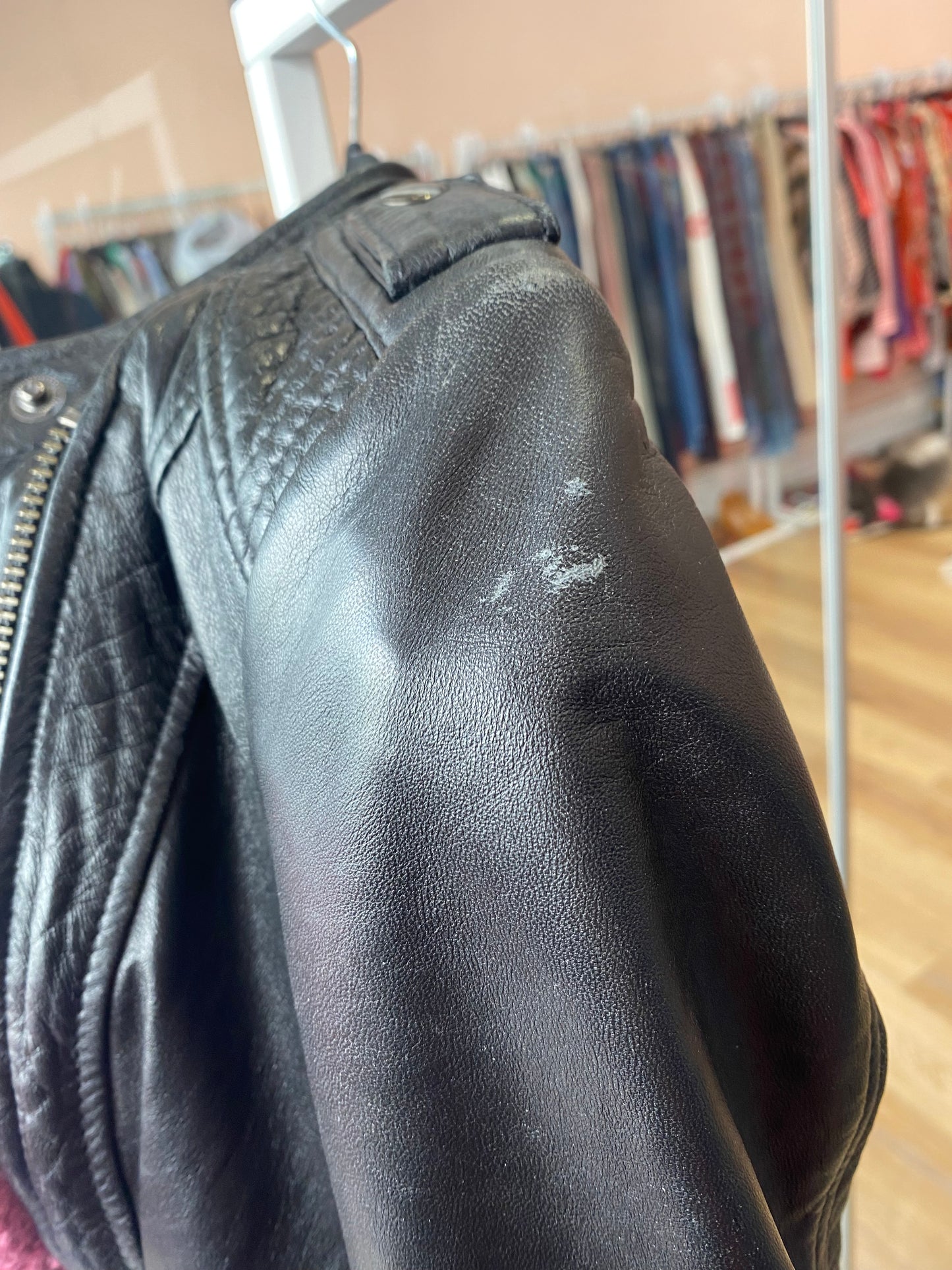 Veste en cuir Naf Naf T.38