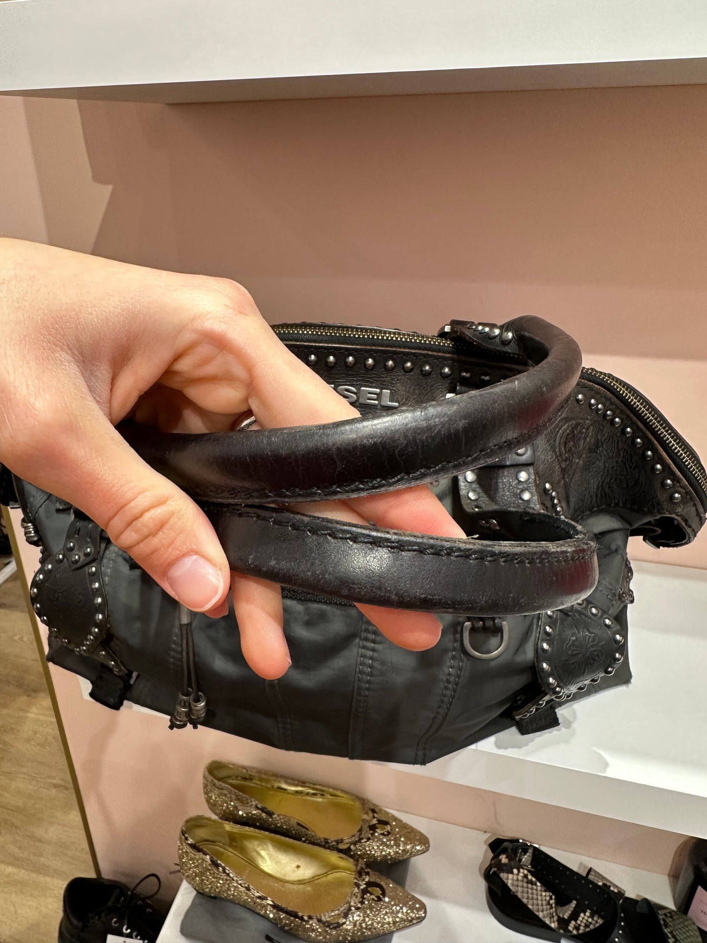 Sac cuir diesel vintage