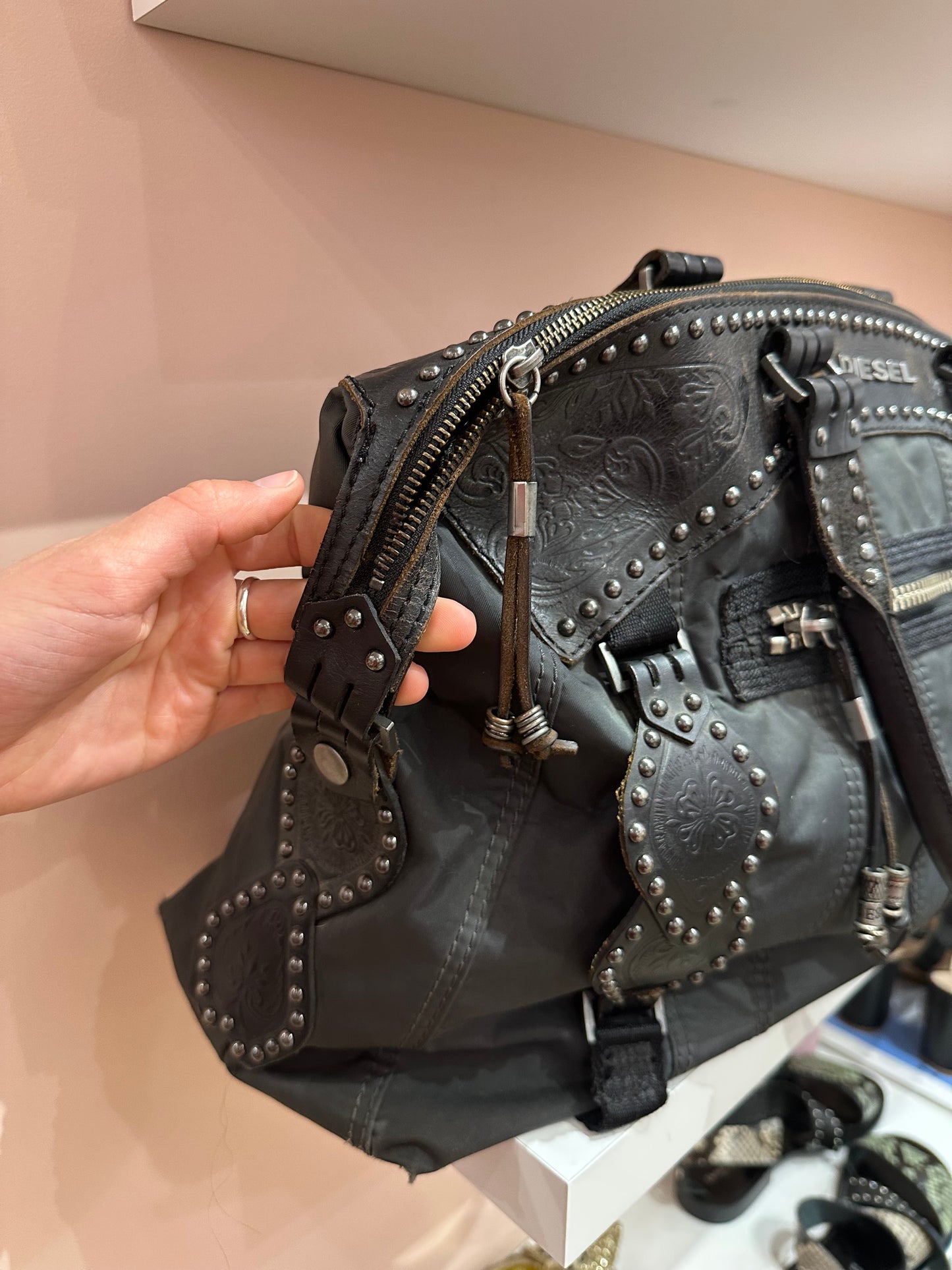 Sac cuir diesel vintage