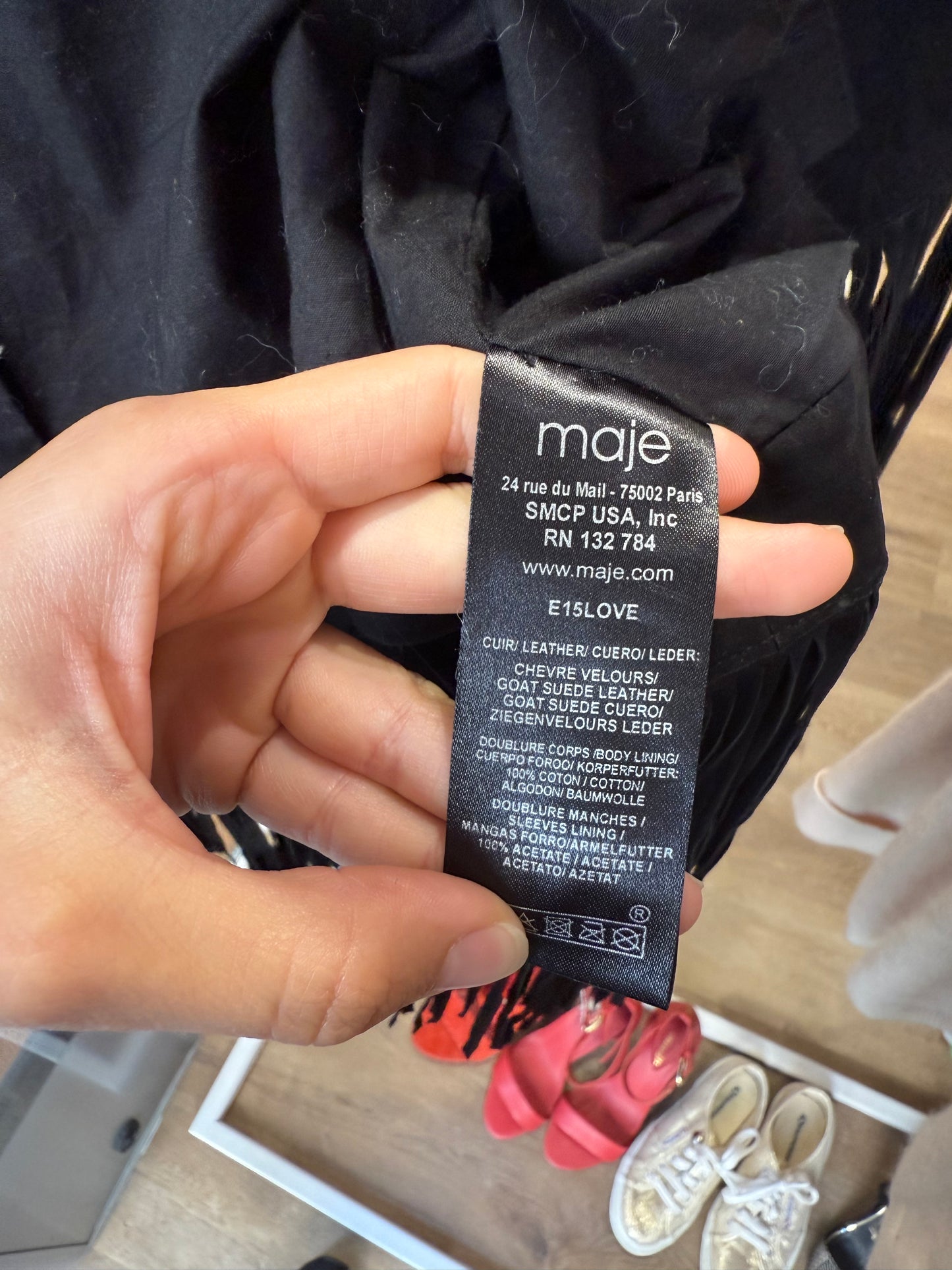 Veste en daim noir Maje T.36