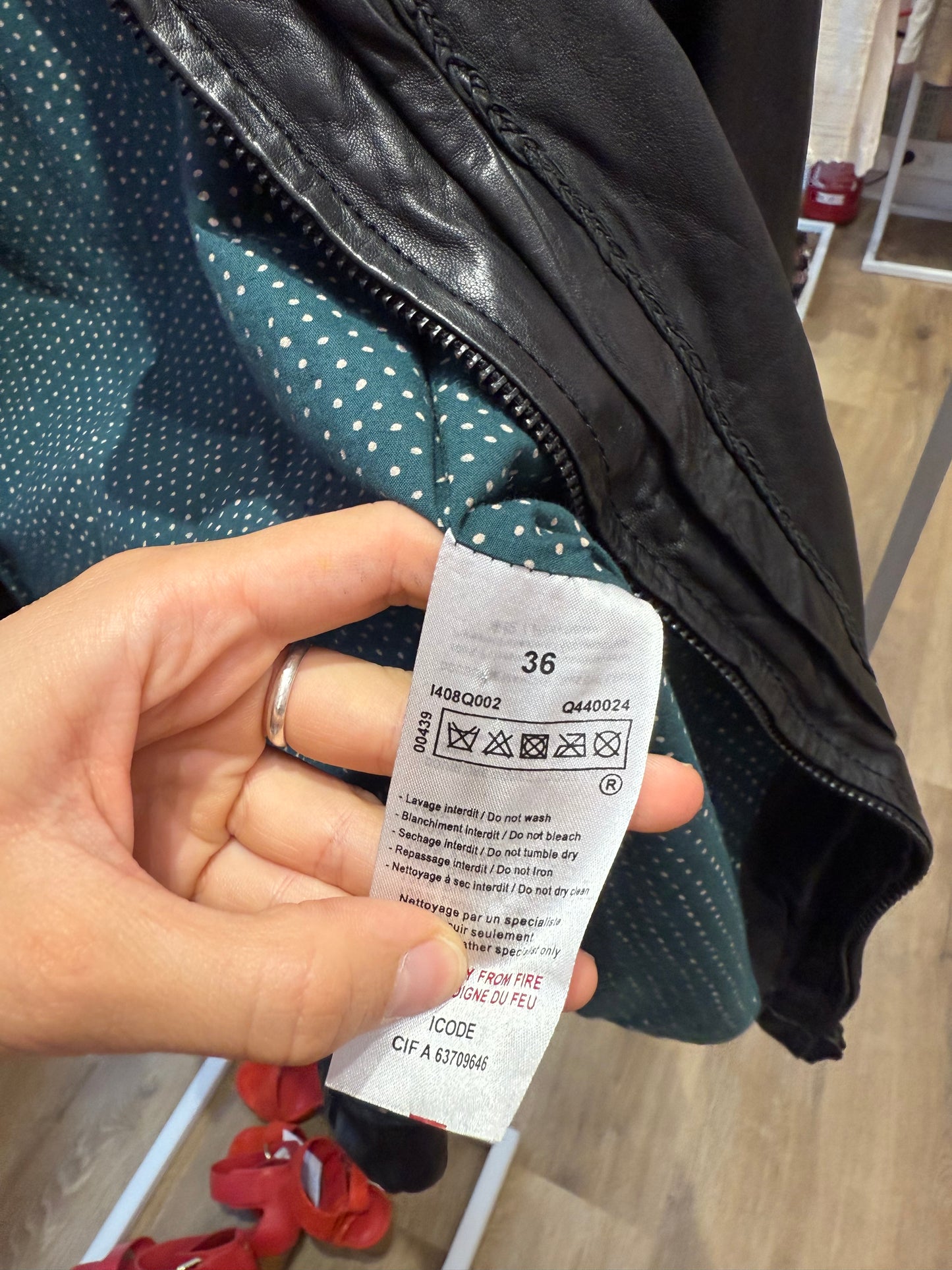 Veste I.code T.36 cuir