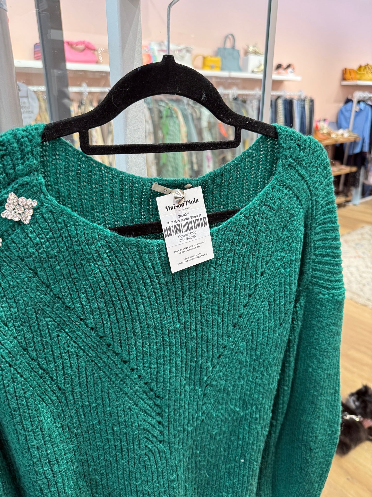 Pull Vert maille Elora M
