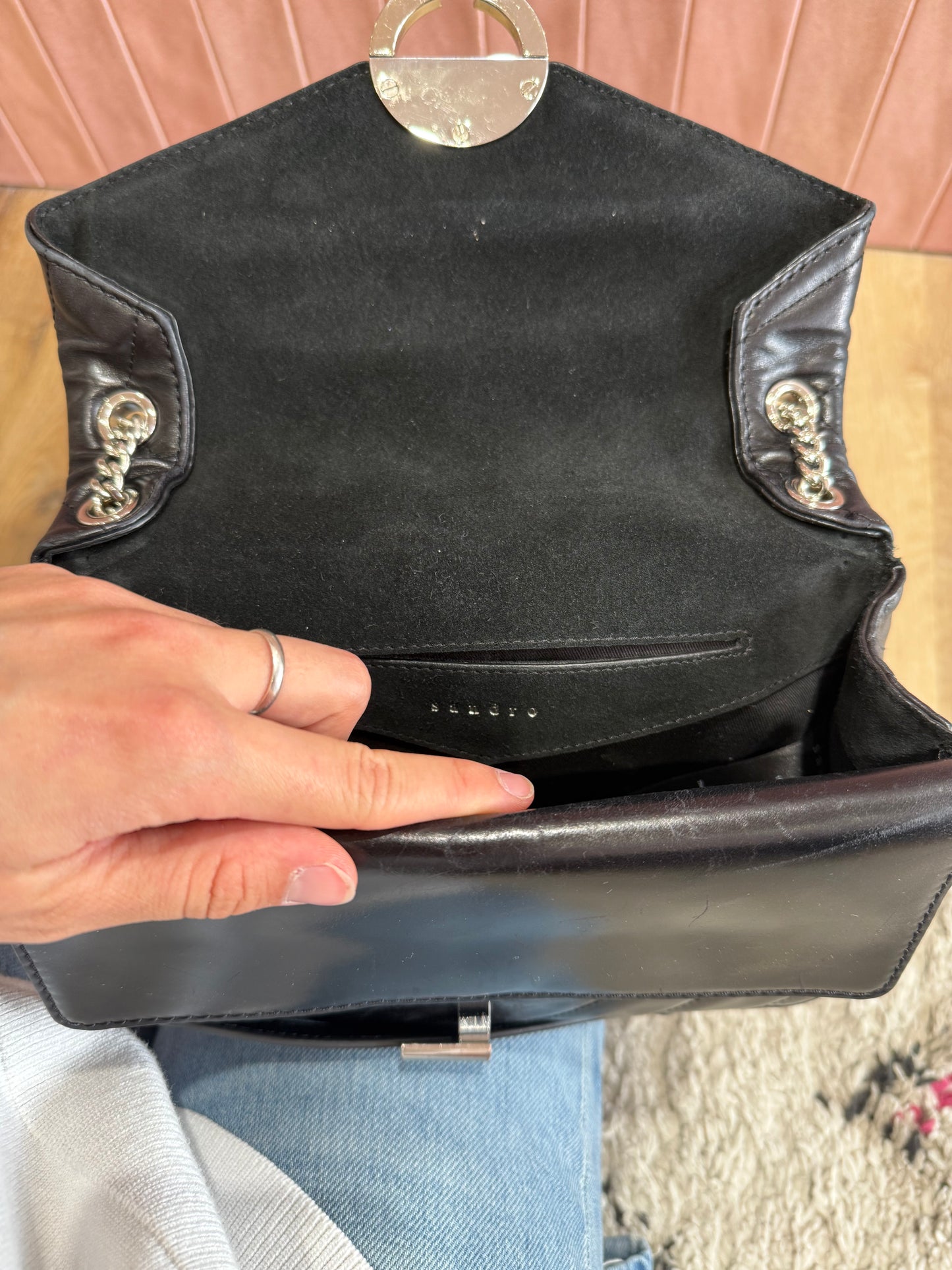 Sac Sandro cuir noir