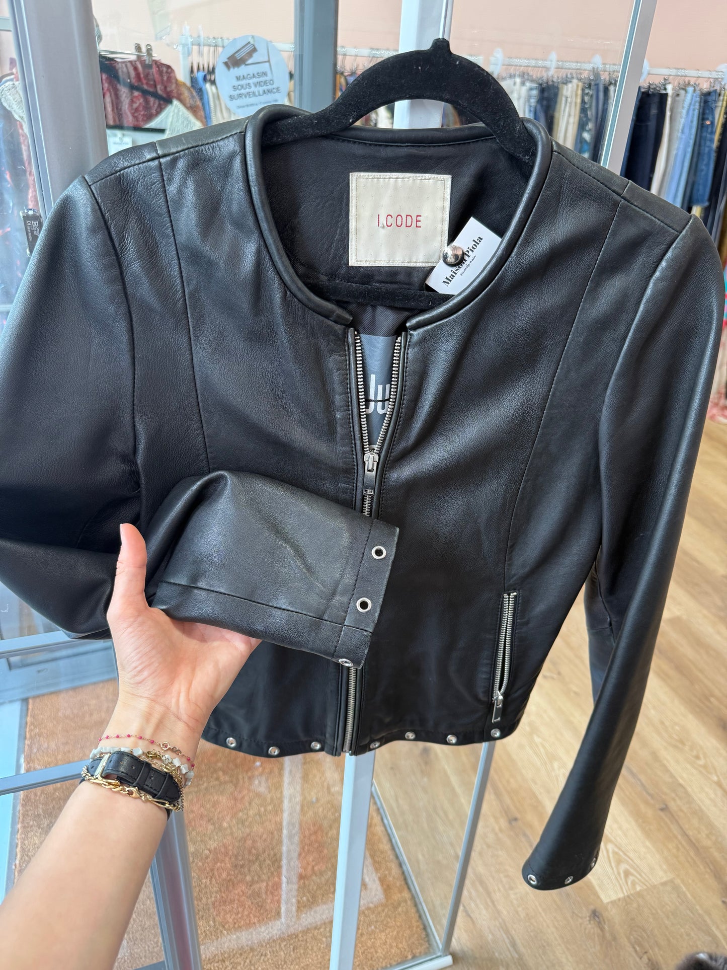 Veste en cuir I.code T.36/38