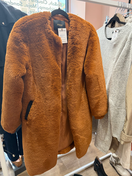 Veste camel fausse fourrure Maje T.L