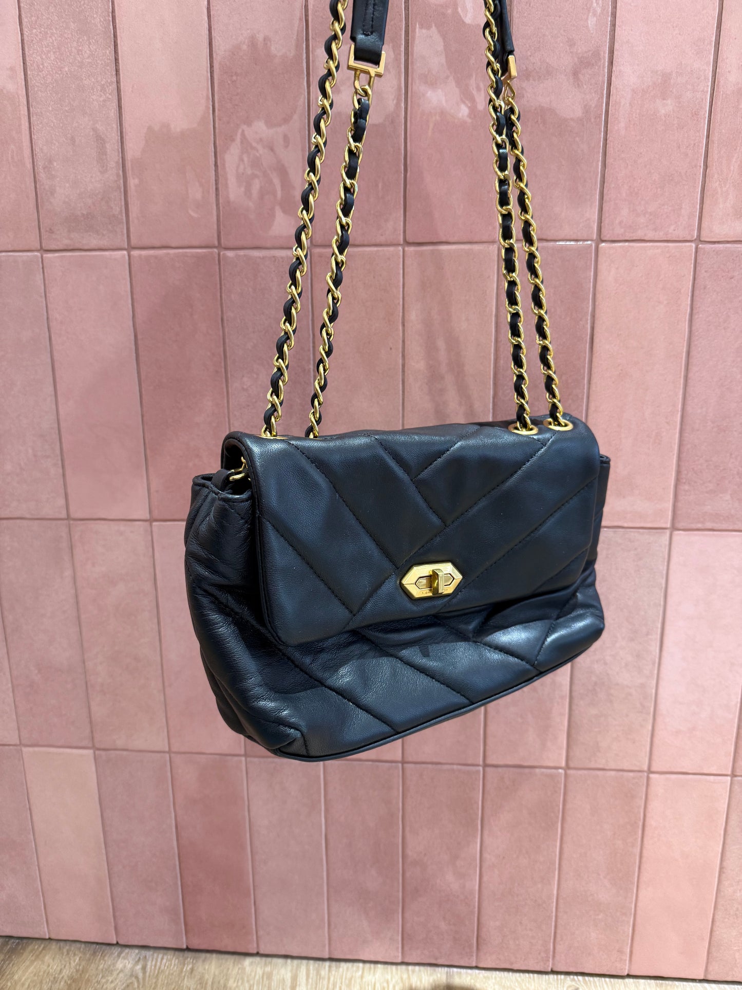 Sac lancaster en cuir noir