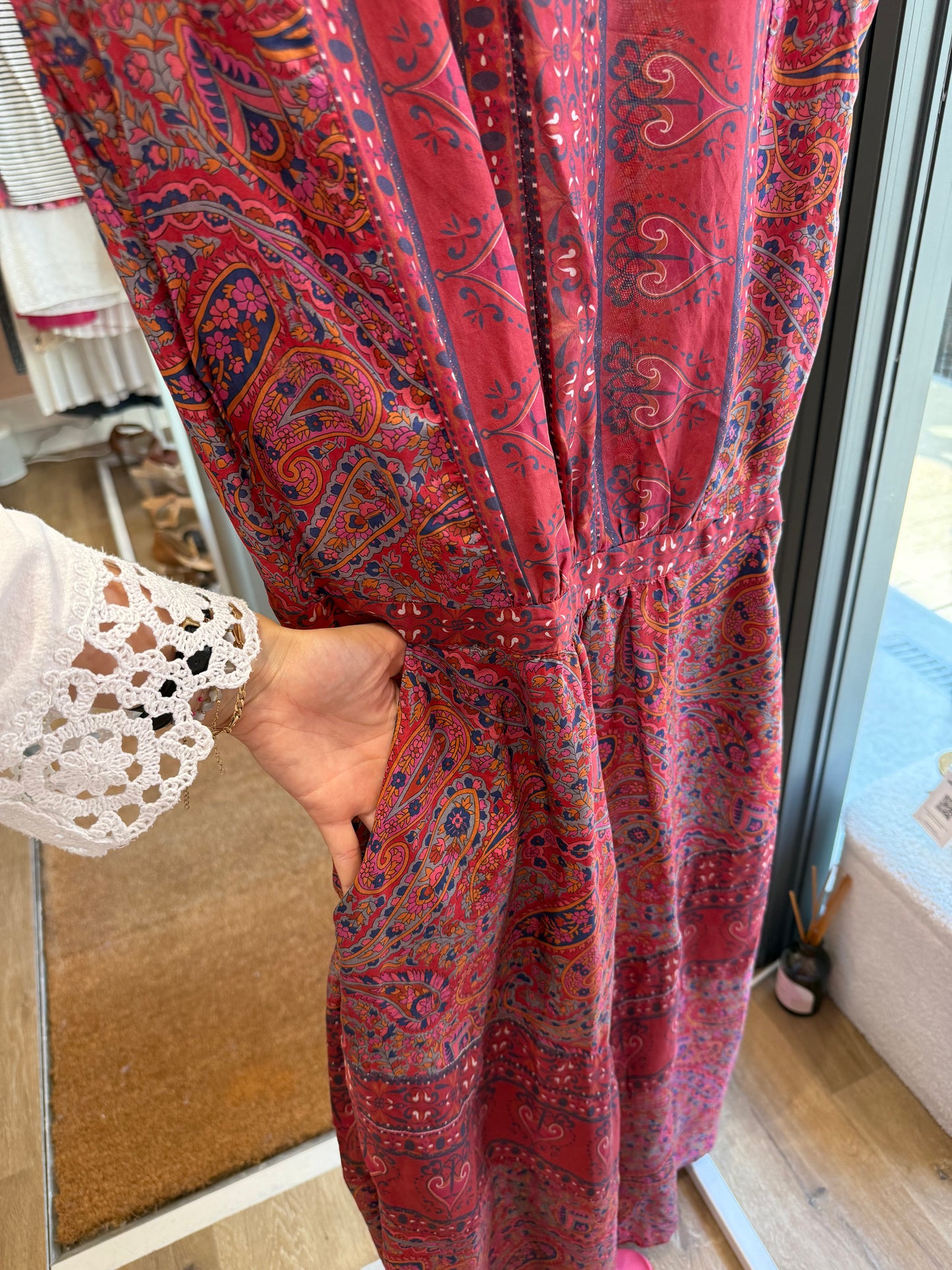 Robe longue en soie Bash T.S