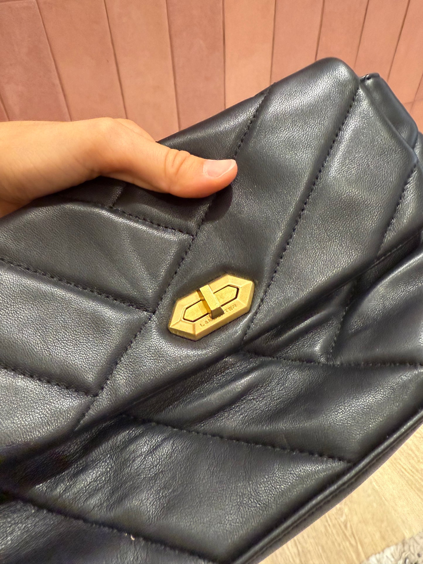 Sac lancaster en cuir noir