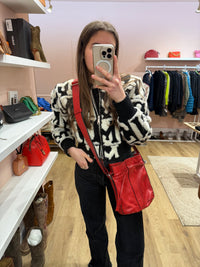 Sac Lancel rouge cuir