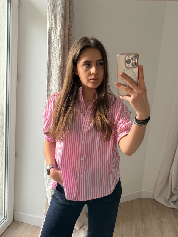 Chemise rose Y*coo rayures T.M/L