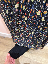 I.Code Robe longue noire et bleu marine T.M