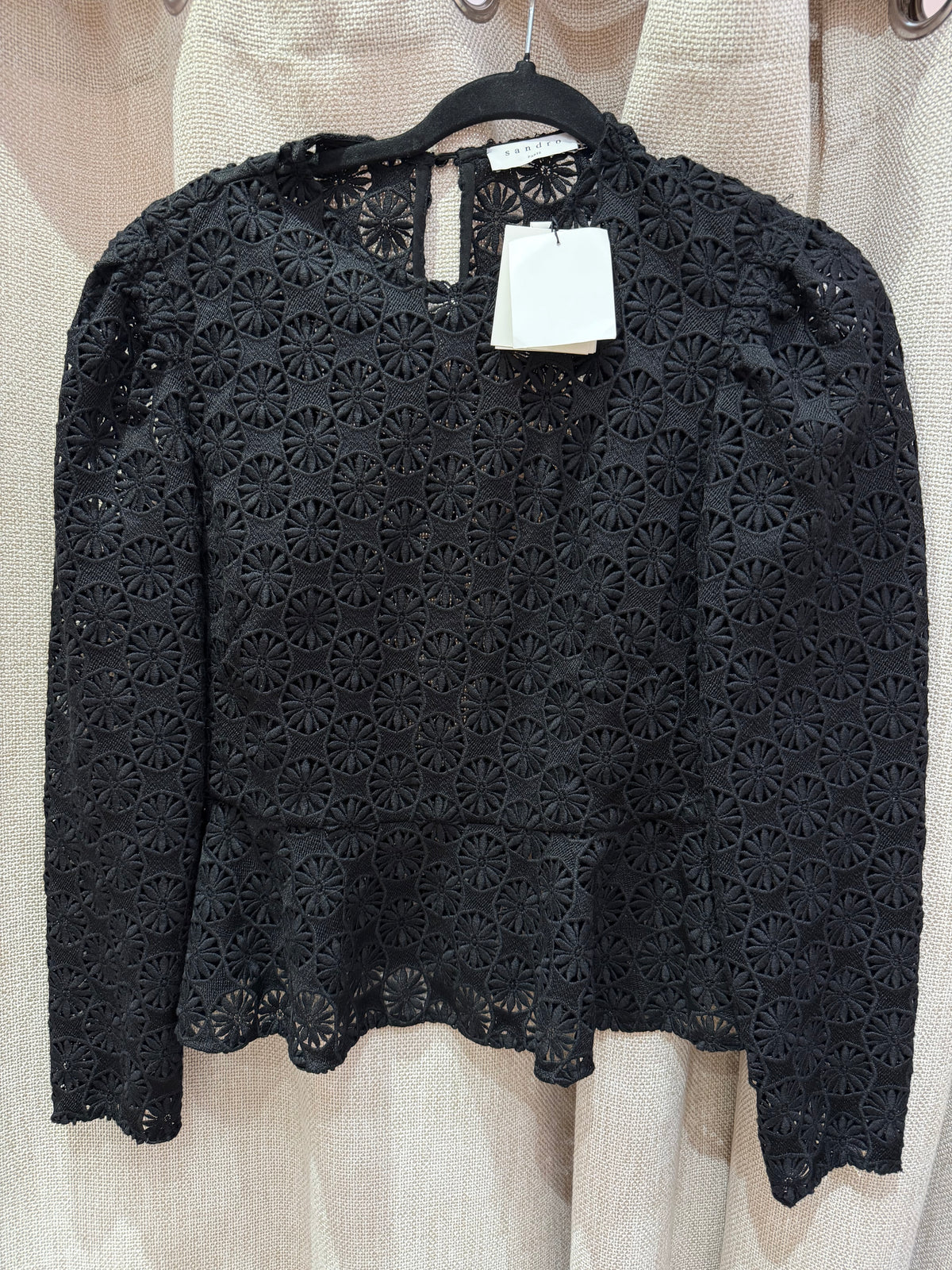 Sandro Top noir dentelle T.M 27/09