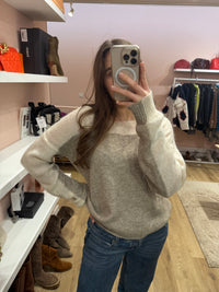 Pull Vanessa Bruno Athé beige et taupe T40