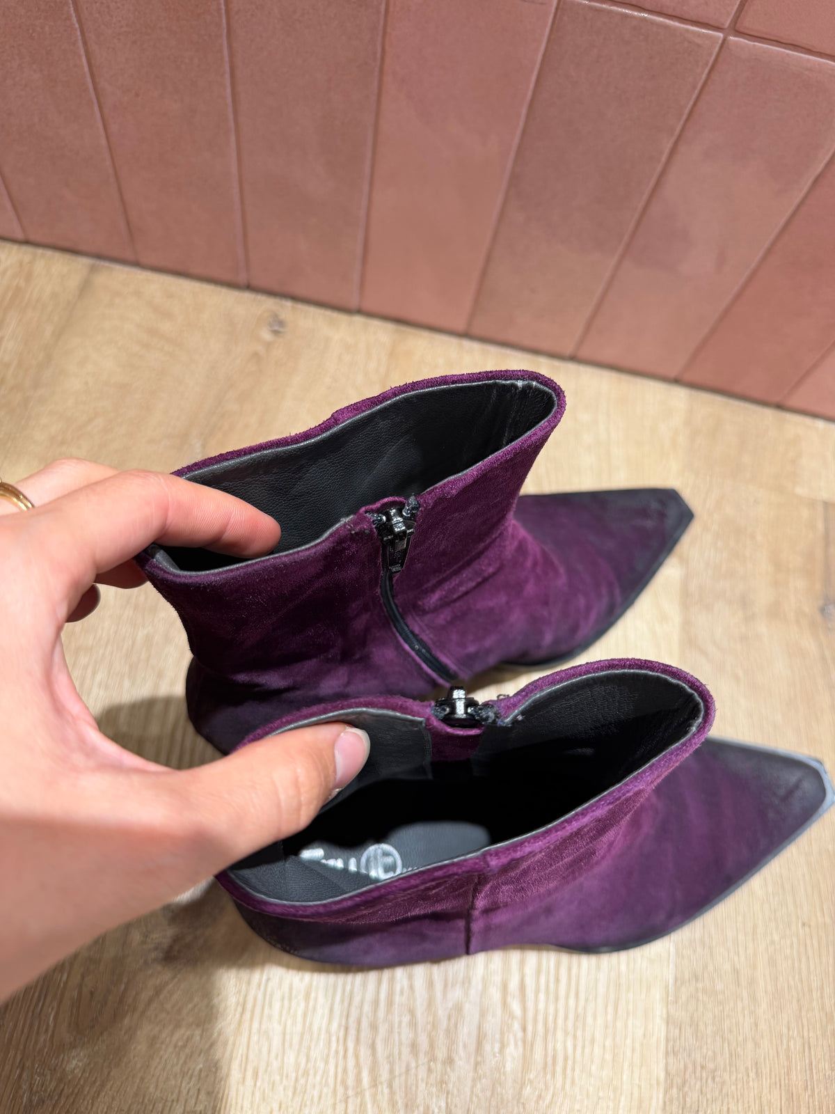 Bottines violettes fru.it Santiag T.38 28/08
