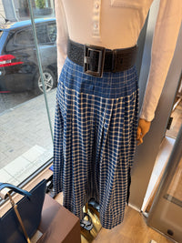 Tory Burch - Jupe longue bleue et blanche à carreaux - T.34 03/09