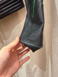 Perfecto noir en cuir broderie bleue Maje T.36 05/09