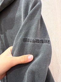 Zadig & Voltaire - Sweat-shirt gris chiné à capuche - T.L 11/09