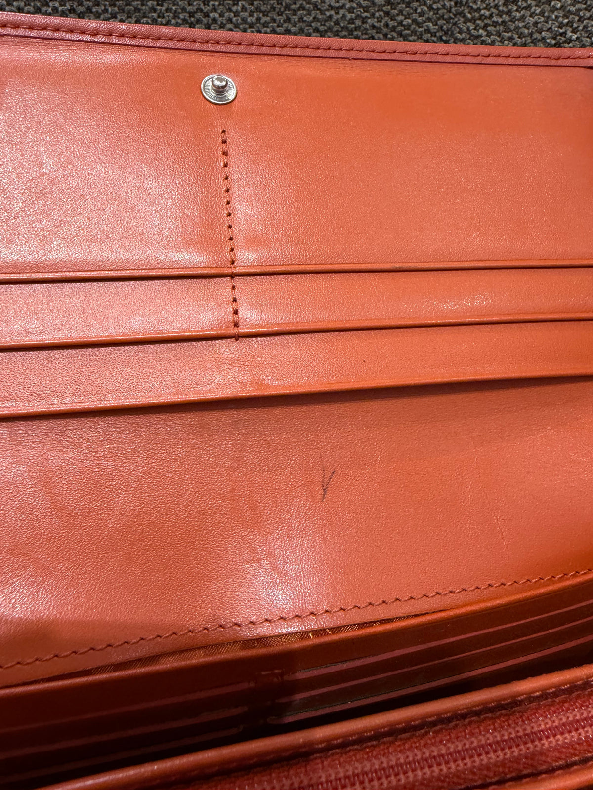 Porte-feuille Longchamp orange en cuir