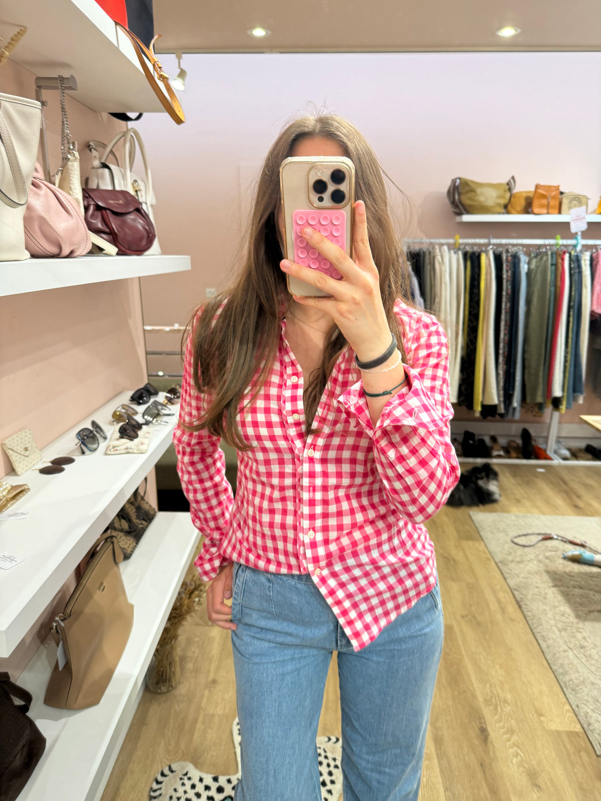 Chemise carreaux rose Tommy Hilfiger T.XS 01/07