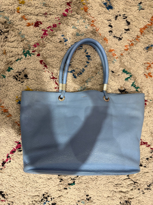 Sac bleu cuir Lancel