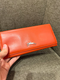Porte-feuille Longchamp orange en cuir