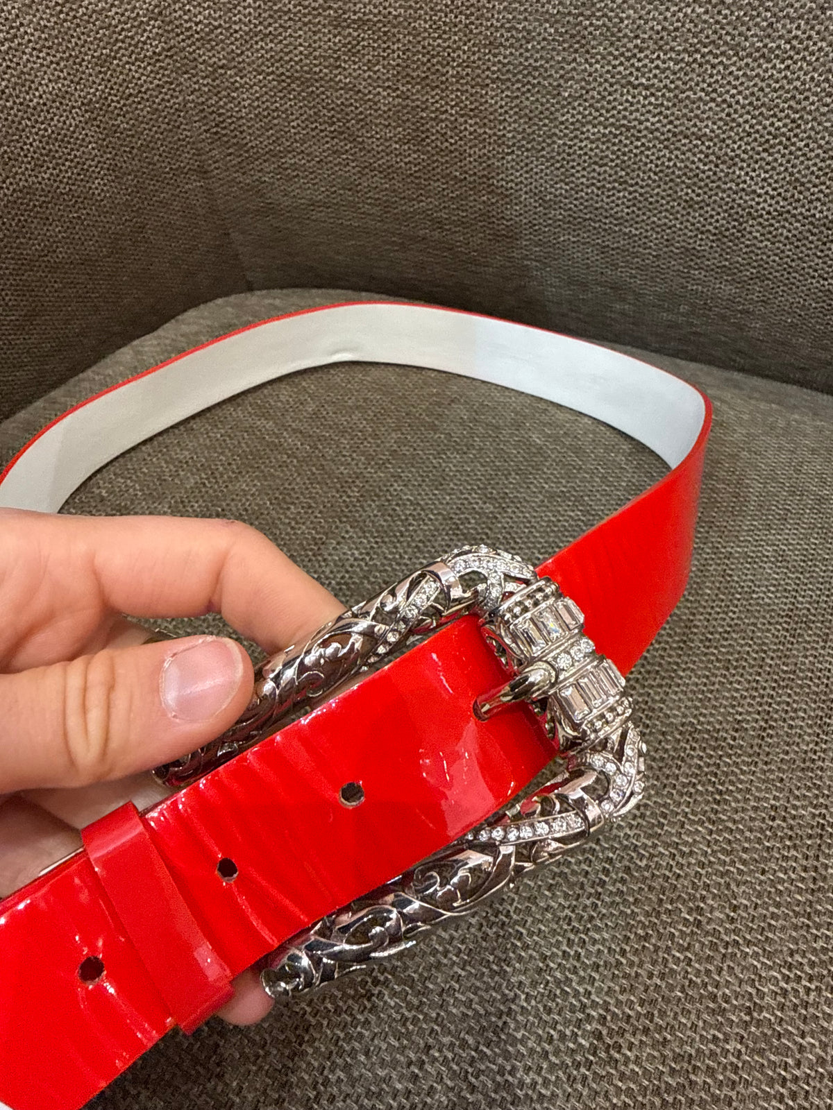 Ceinture rouge brillante T.90