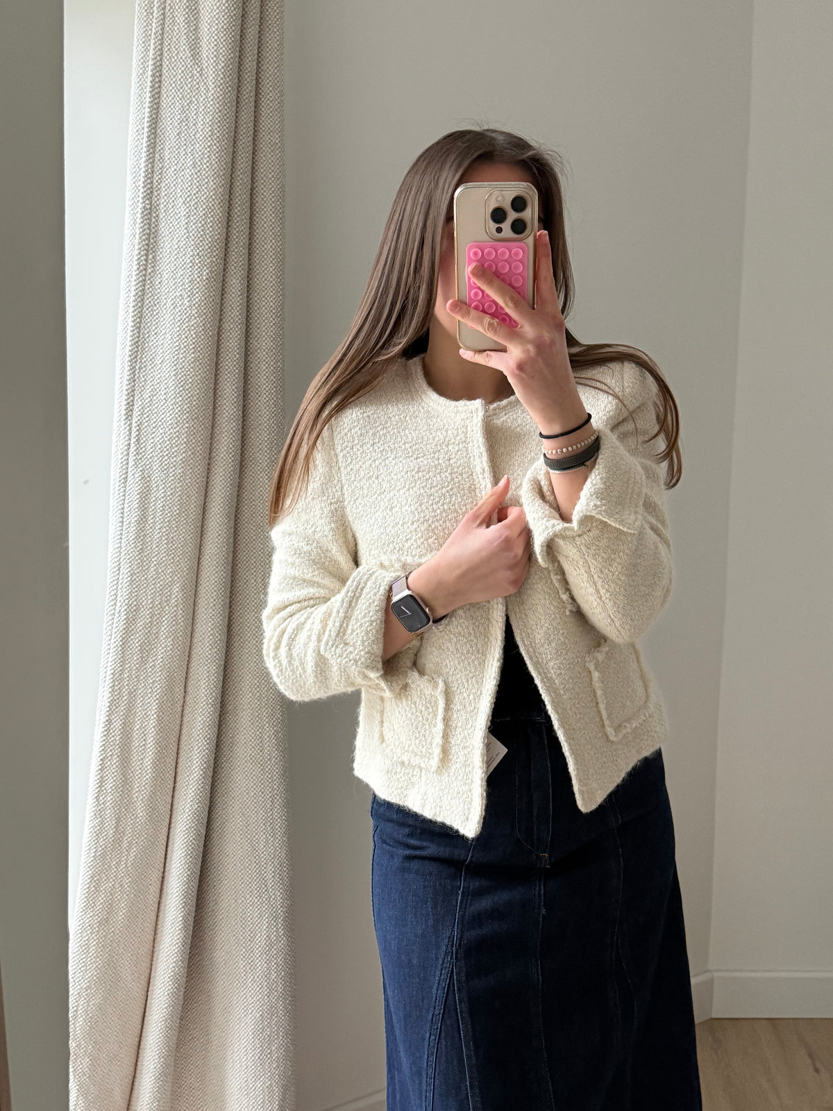 Veste tweed blanche Rinascimento T.M