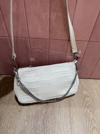 Lancaster sac blanc bandoulière cuir 14/06