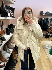 Doudoune beige bi-matière T.S Weill