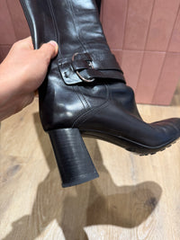 Bottes noires à talons Tod’s, grosses boucles - T.36 15/09