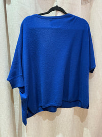Pull manches courtes bleu roi Not Shy - bleu roi - T.S/M cachemire  02/06