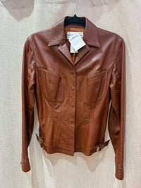 Veste en cuir mugler T.38 07/06