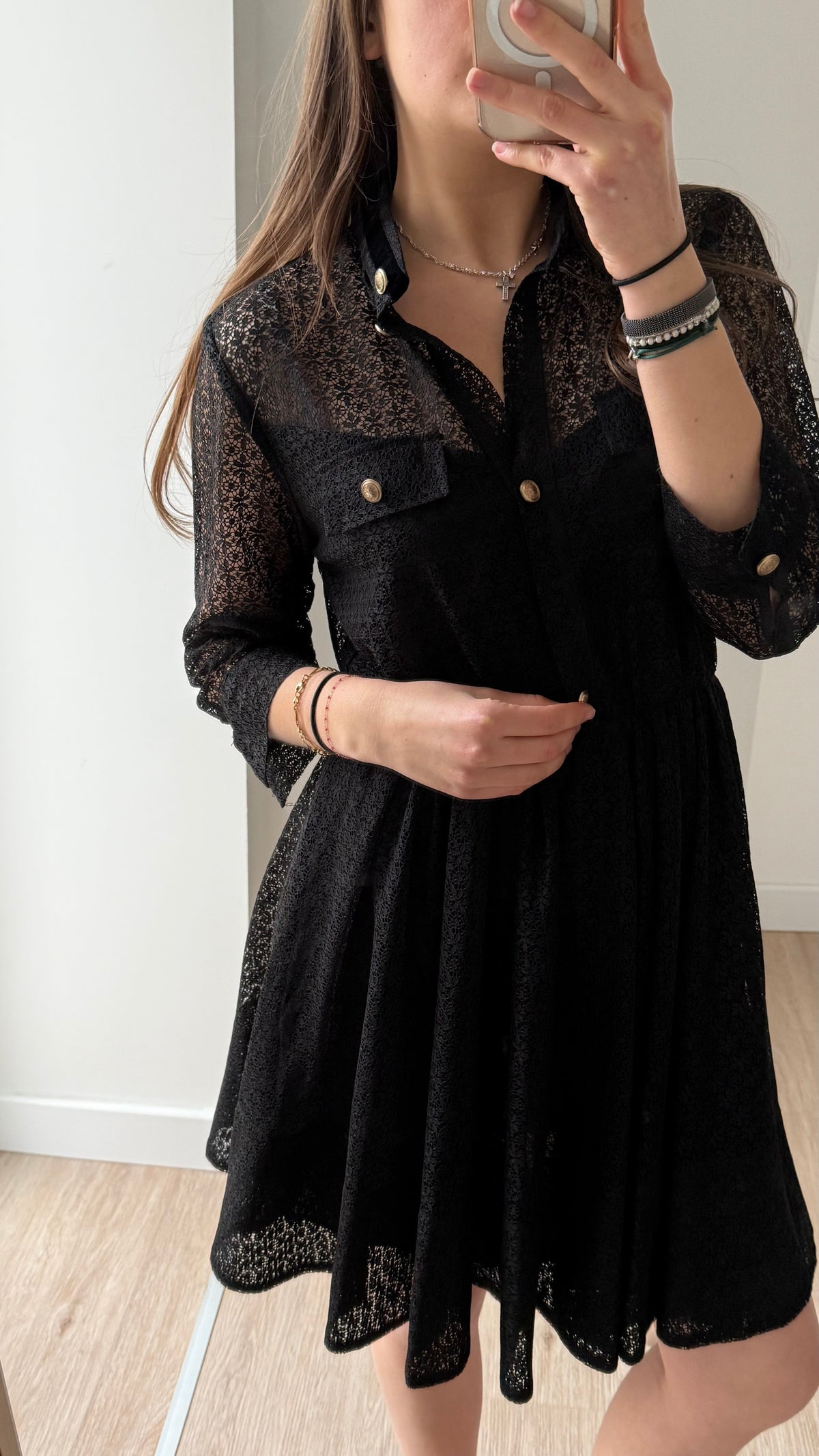 Robe Maje dentelle noire T.36