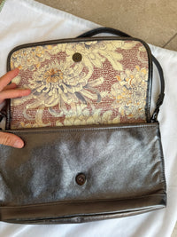 Sac en cuir argenté Longchamp 16/08