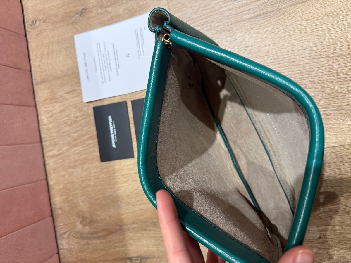 Pochette en cuir verte Jérôme dreyfuss