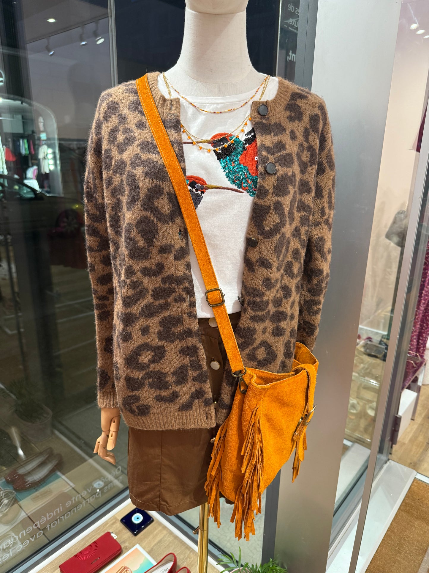 Gilet Sézane léopard T.XS/S