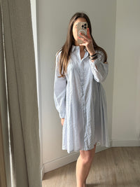 Robe à rayures bleu ciel T.U