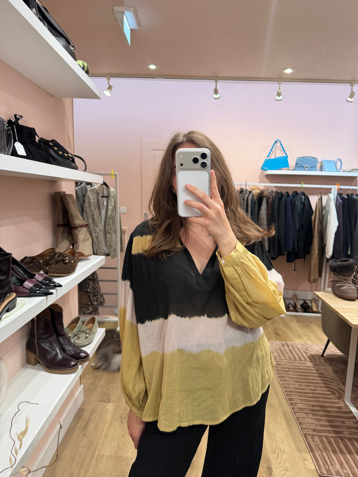 Chemise Noire et beige Ba&sh T.S 07/09