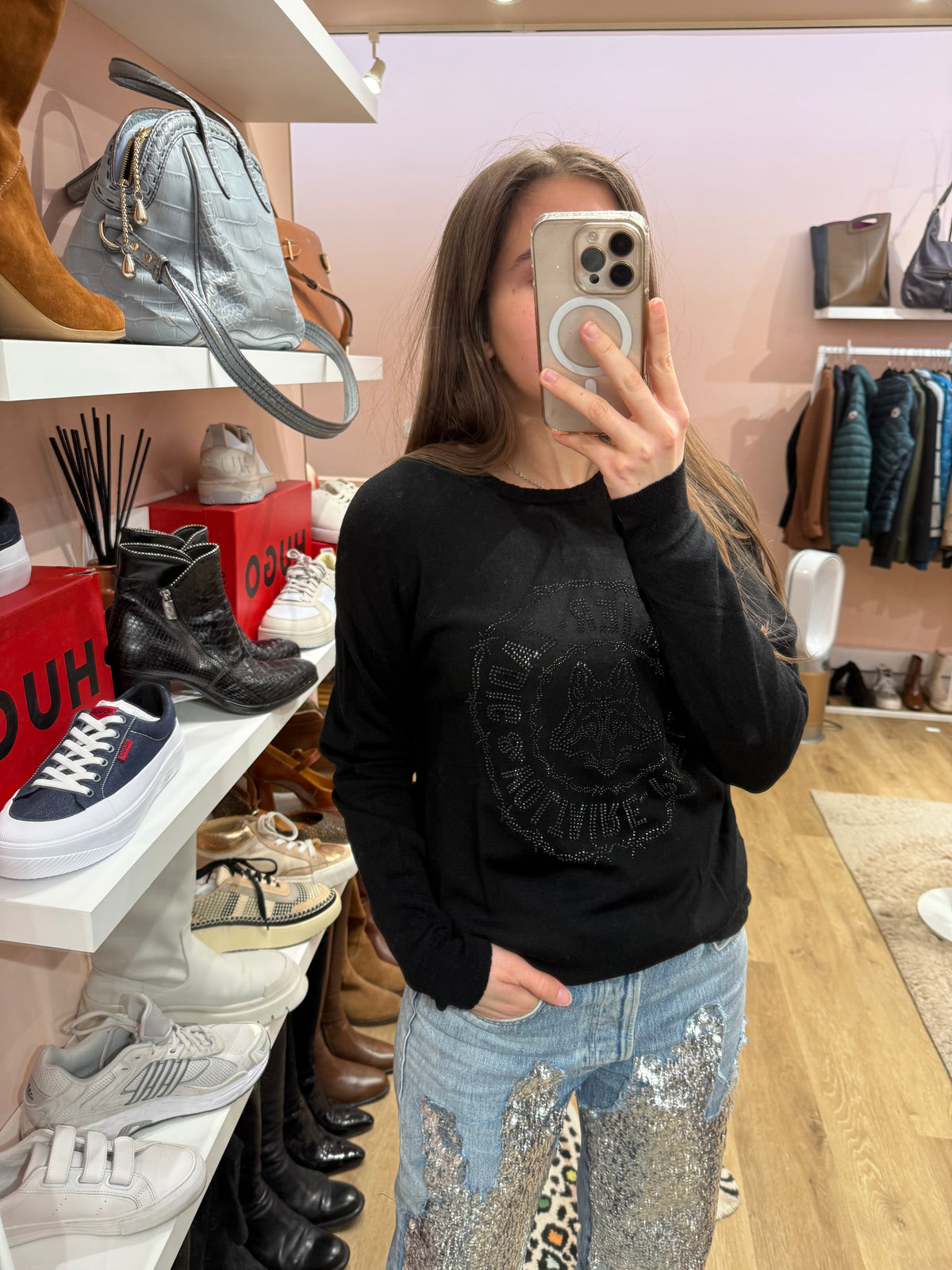 Pull noir Zadig & Voltaire T.S strass noir