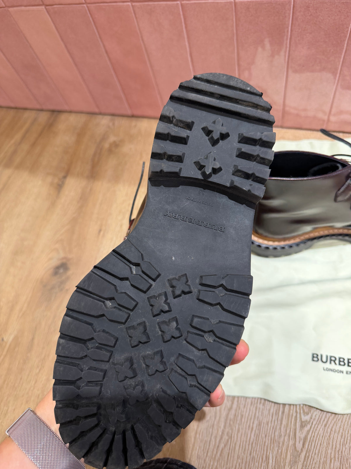 Bottines bordeaux Burberry T.38 27/08