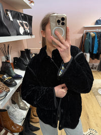 Veste courte velours noir réversible Sandro T.M