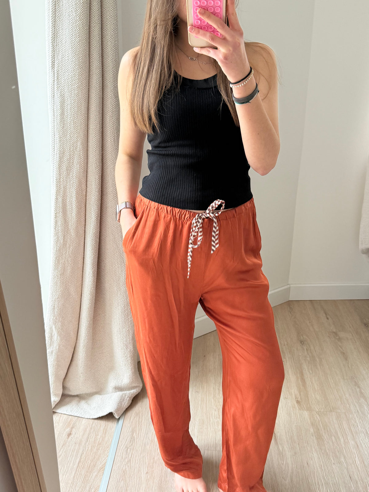 Pantalon ME369 satin orange T.M