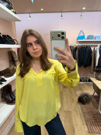 Atos Lombardini chemise jaune en soie T.40 07/09