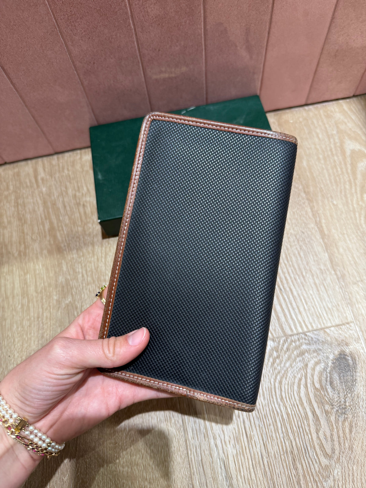 Portefeuille Longchamp noir et marron + boîte