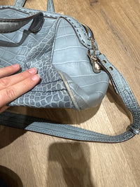 Sac bleu ciel Lancel croco