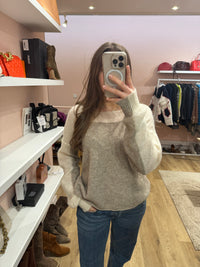 Pull Vanessa Bruno Athé beige et taupe T40